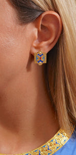 Cargue la imagen en el visor de la galería, Royal Princess Flower Earrings Enamel - Aquadan.co