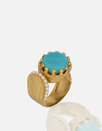 Load image into Gallery viewer, Turquoise and Labradorite Sultan Ring Adjustable - Aquadan.co