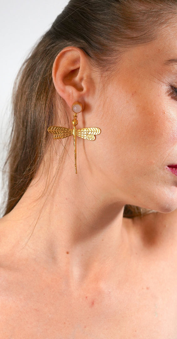DragonFly with Natural Stones Earring - Aquadan.co