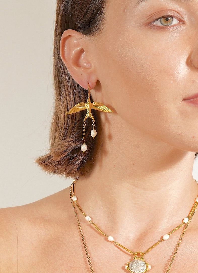 Flying Pearl Earrings - Aquadan.co