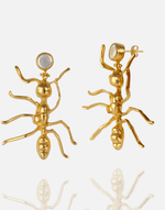 Load image into Gallery viewer, Golden Ant Statement Earrings - Aquadan.co