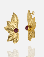 Cargue la imagen en el visor de la galería, Golden Laurel Pearl Earrings - Aquadan.co