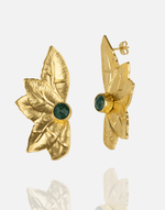 Cargue la imagen en el visor de la galería, Golden Laurel Pearl Earrings - Aquadan.co