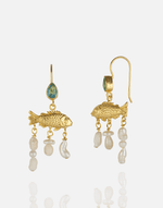 Cargue la imagen en el visor de la galería, Golden Ocean Drop Earrings - Aquadan.co