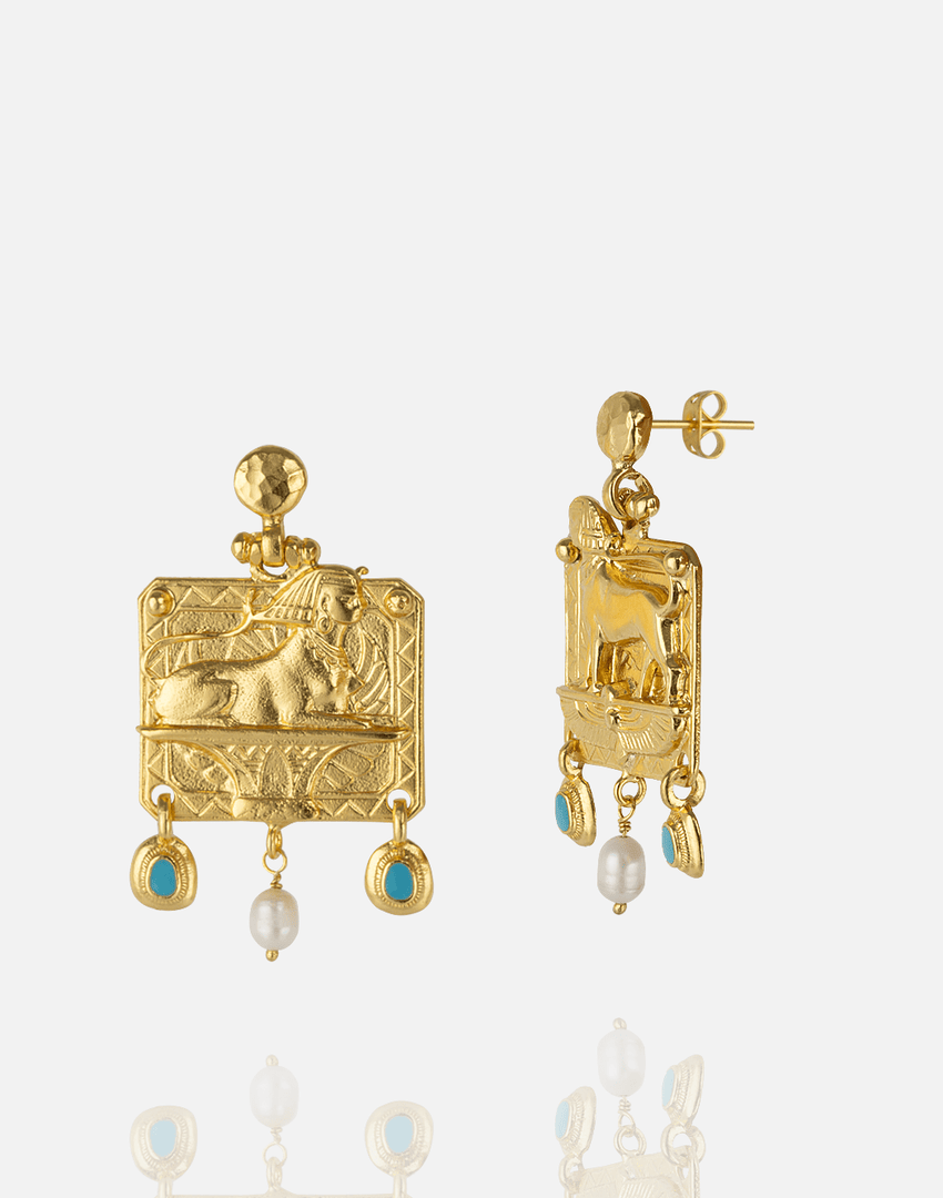 Golden Sphinx Elegance Earrings - Aquadan.co