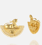 Cargue la imagen en el visor de la galería, Golden Sphinx Majesty Earrings - Aquadan.co