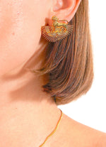 Cargue la imagen en el visor de la galería, Golden Sphinx Majesty Earrings - Aquadan.co