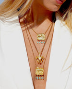 Cargue la imagen en el visor de la galería, Golden Sphinx Turquoise Necklace - Aquadan.co