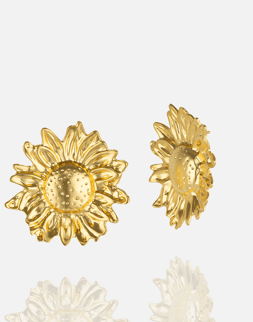 Golden Sunflower Studs - Aquadan.co