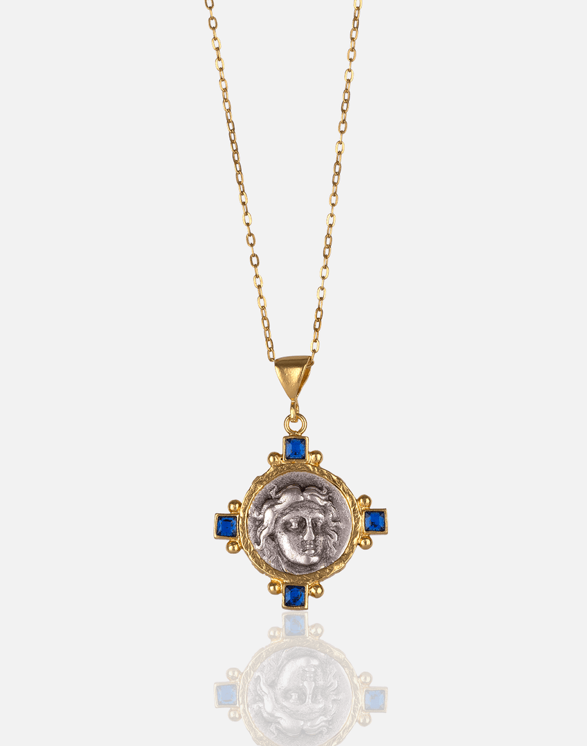 Medusa Sapphire Pendant Necklace - Aquadan.co
