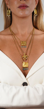 Cargue la imagen en el visor de la galería, Natural Stone Tear Drop Eyptian Necklace - Aquadan.co