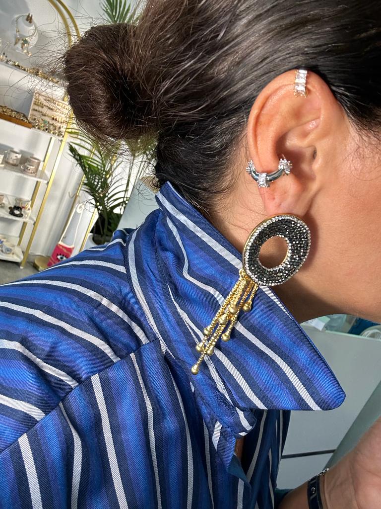 O Drop Earring with Crystals - Aquadan.co