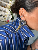 Load image into Gallery viewer, O Drop Earring with Crystals - Aquadan.co