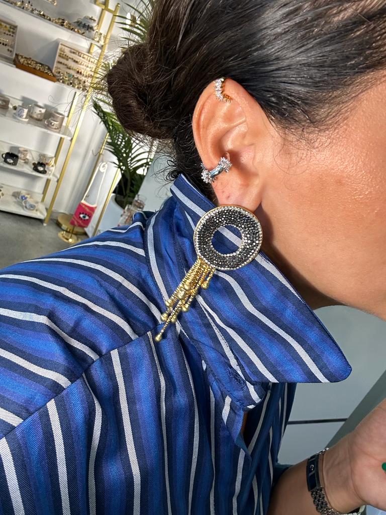 O Drop Earring with Crystals - Aquadan.co