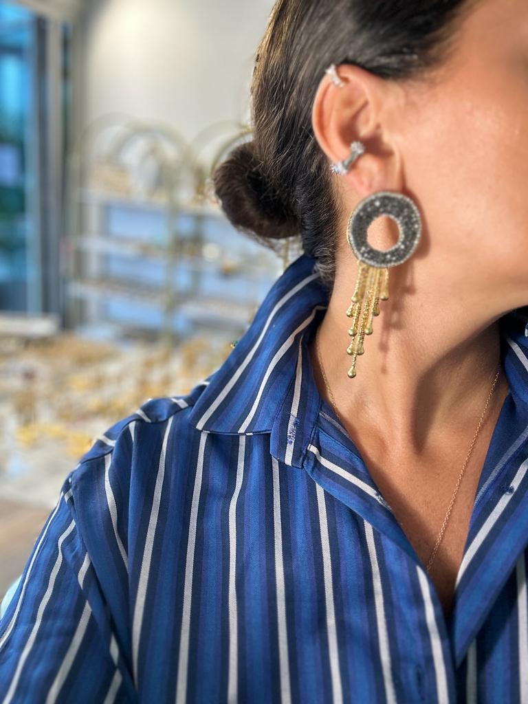 O Drop Earring with Crystals - Aquadan.co