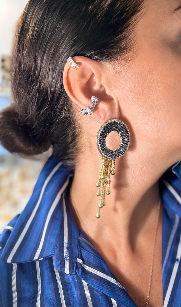 O Drop Earring with Crystals - Aquadan.co
