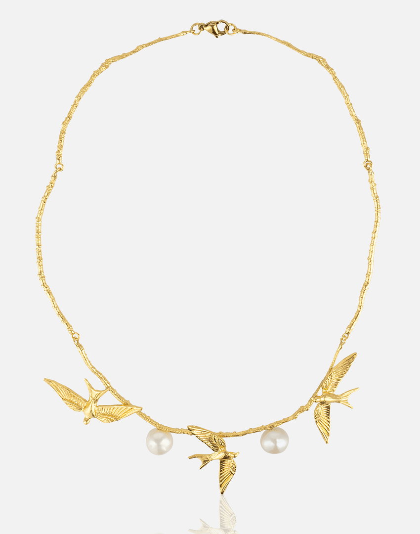Pearls and Birds Necklace - Aquadan.co