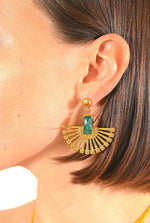 Cargue la imagen en el visor de la galería, Radiant Ruby Fan Earrings - Aquadan.co