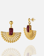 Cargue la imagen en el visor de la galería, Radiant Ruby Fan Earrings - Aquadan.co