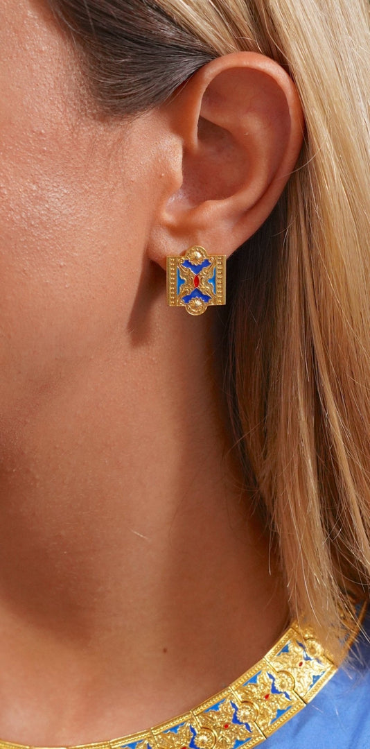 Royal Princess Flower Earrings Enamel - Aquadan.co